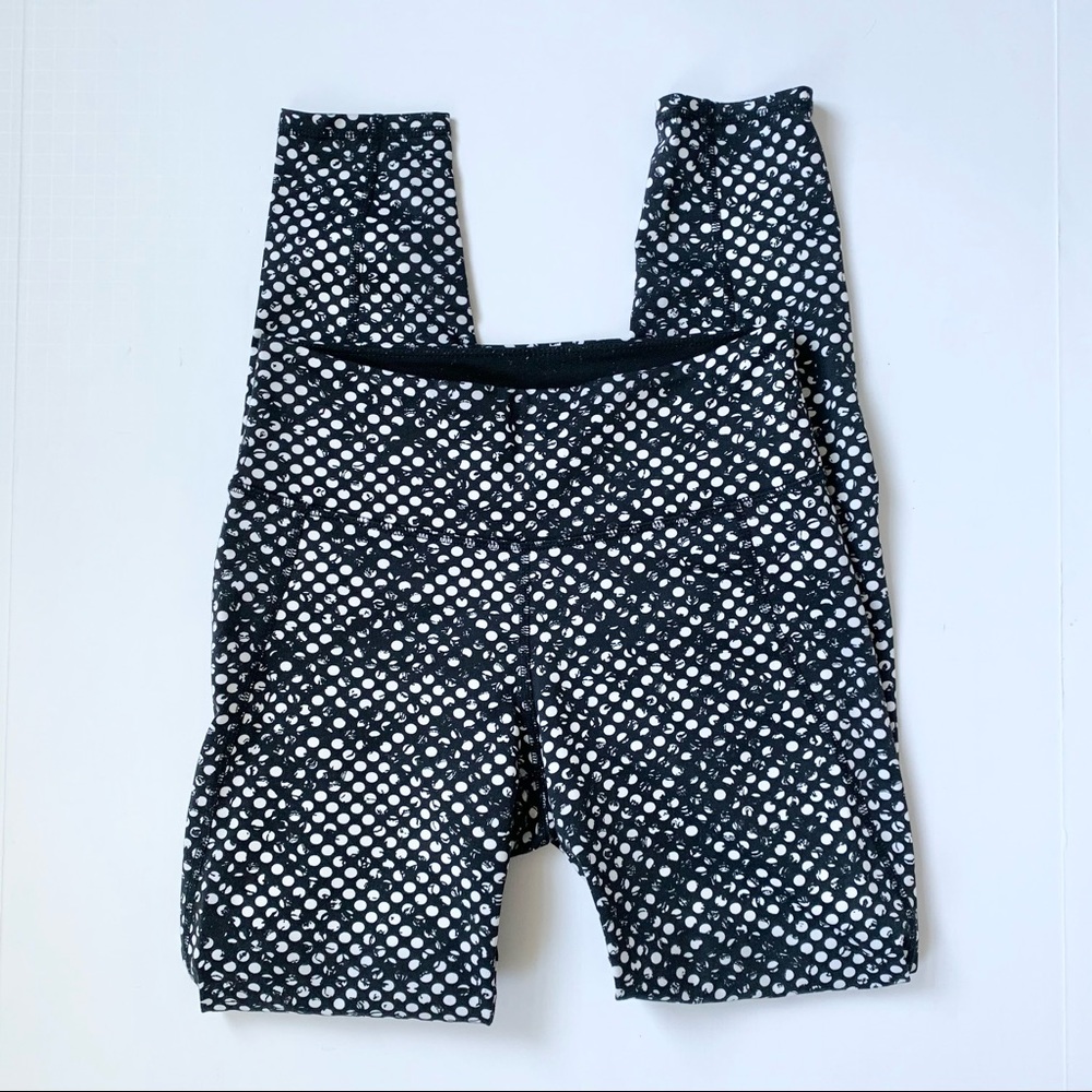 H&M Athleisure Yoga Leggings Black and White Polkadot Size Small